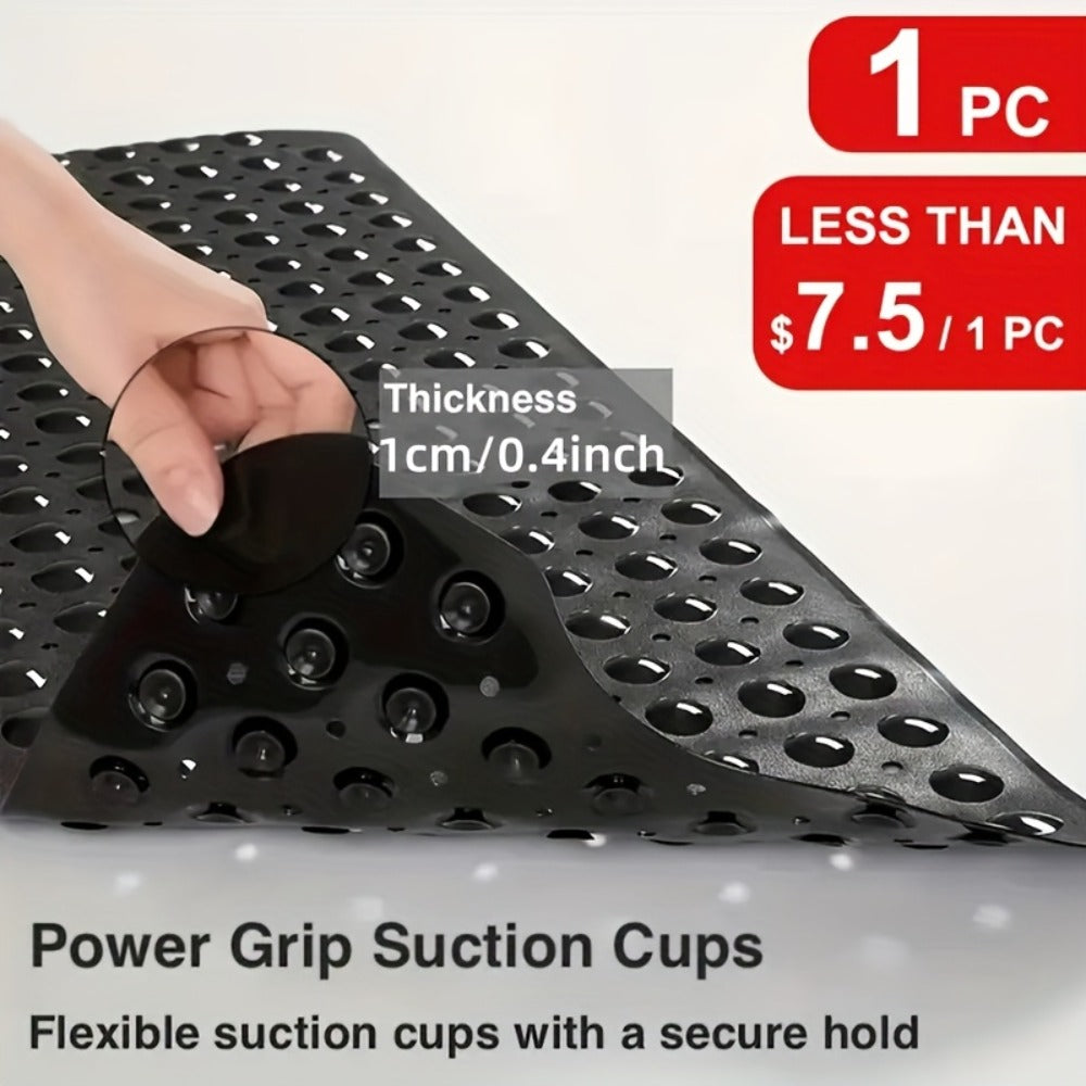 Non-Slip Bath Mat with Suction Cups Machine Washable Quick-Dry Shower Mat with Drain Holes Bathtub Mat for Bathroom Tub Safety Comfort Wet