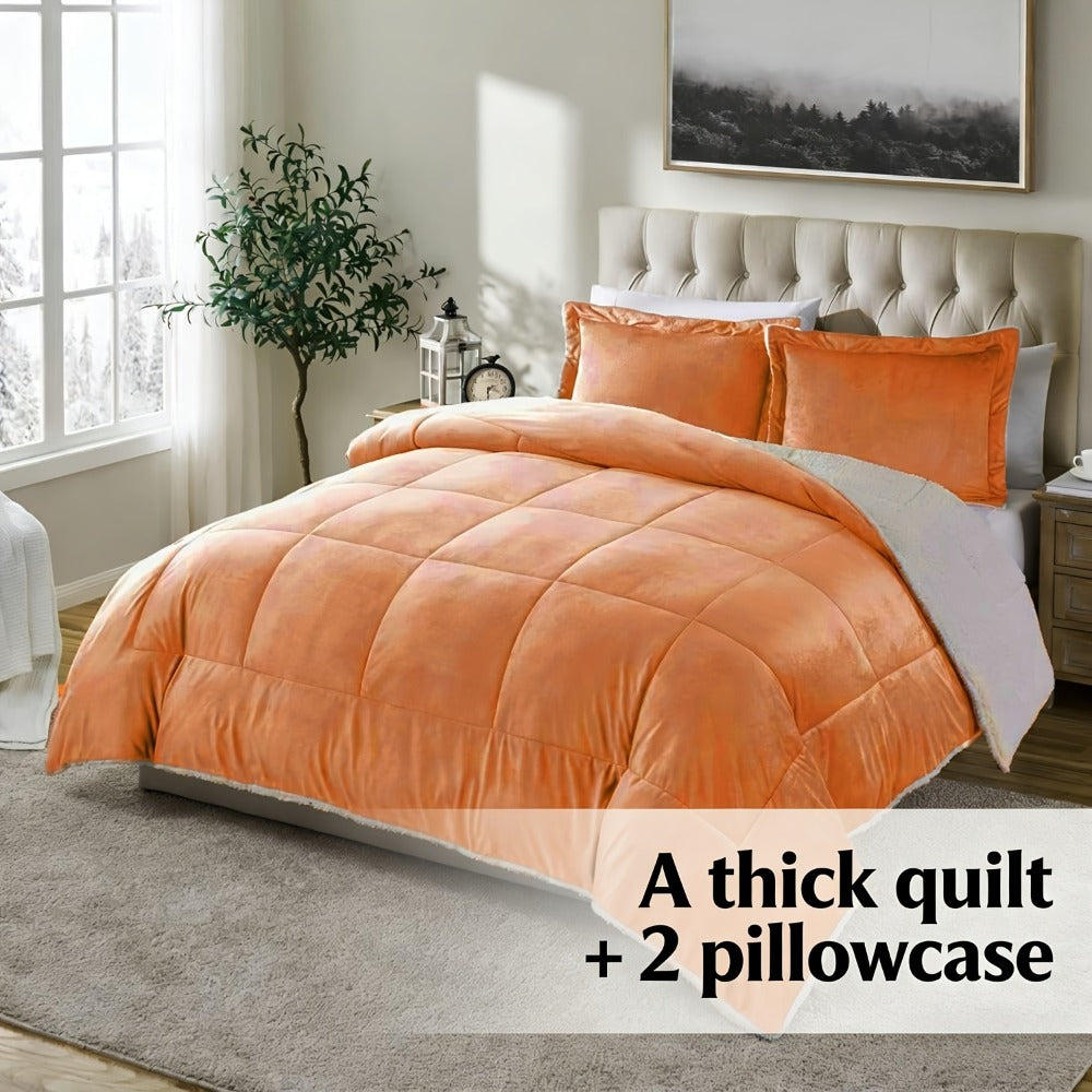 Sherpa Fleece Comforter Set Extra Thick Plush Microfiber Reversible Soft Warm Luxury Bed Blanket Twin XL Full Queen King 10 Colors