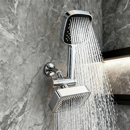 2-in-1 High Pressure Handheld Shower Head Set with Rain Showerhead, Long Hose T-Valve ABS Wall Mount Bathroom Upgrade