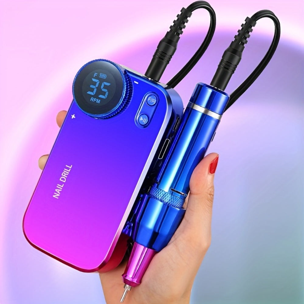 Electric Nail Polisher & Buffer Rechargeable High Power, Professional Manicure Pedicure Machine for Nail