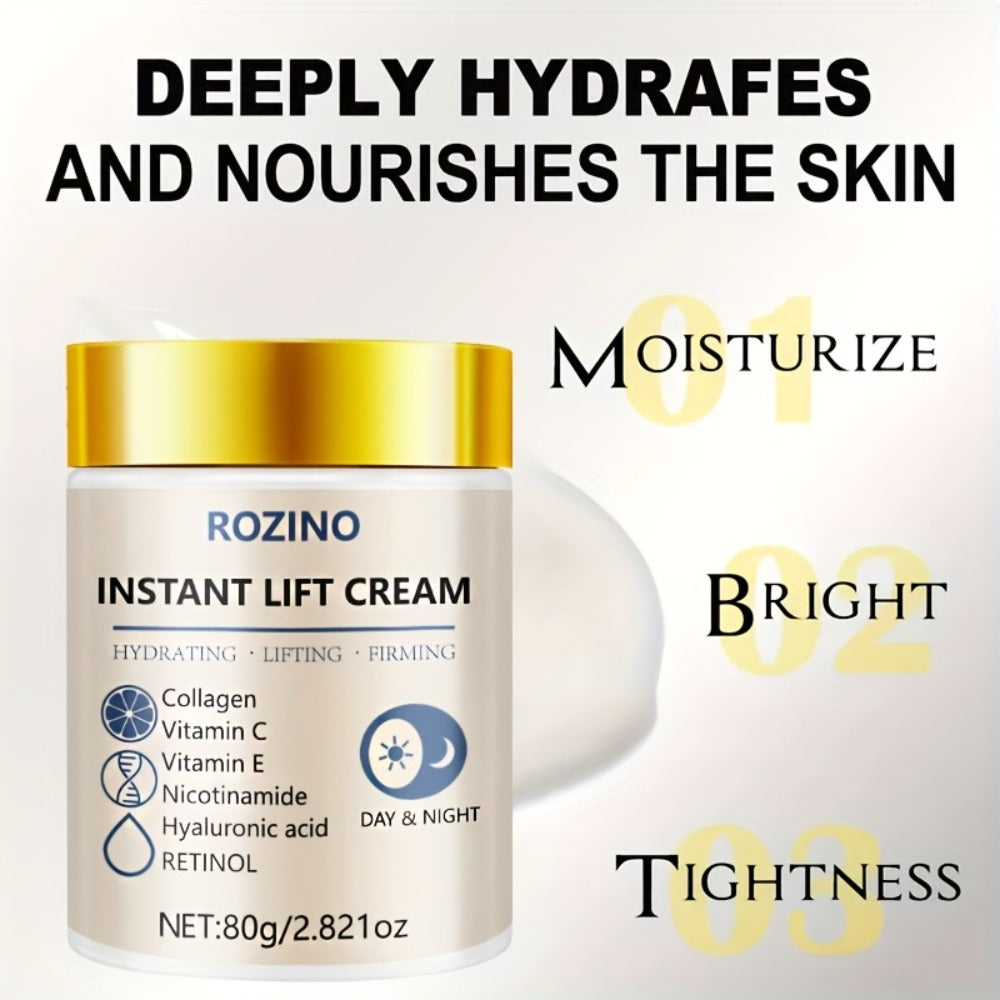 Collagen Niacinamide Face Neck Cream Instant 5-Second Lift Tightening Dark Circles Puffiness ROZINO All Skin Types Sensitive Skin 80g