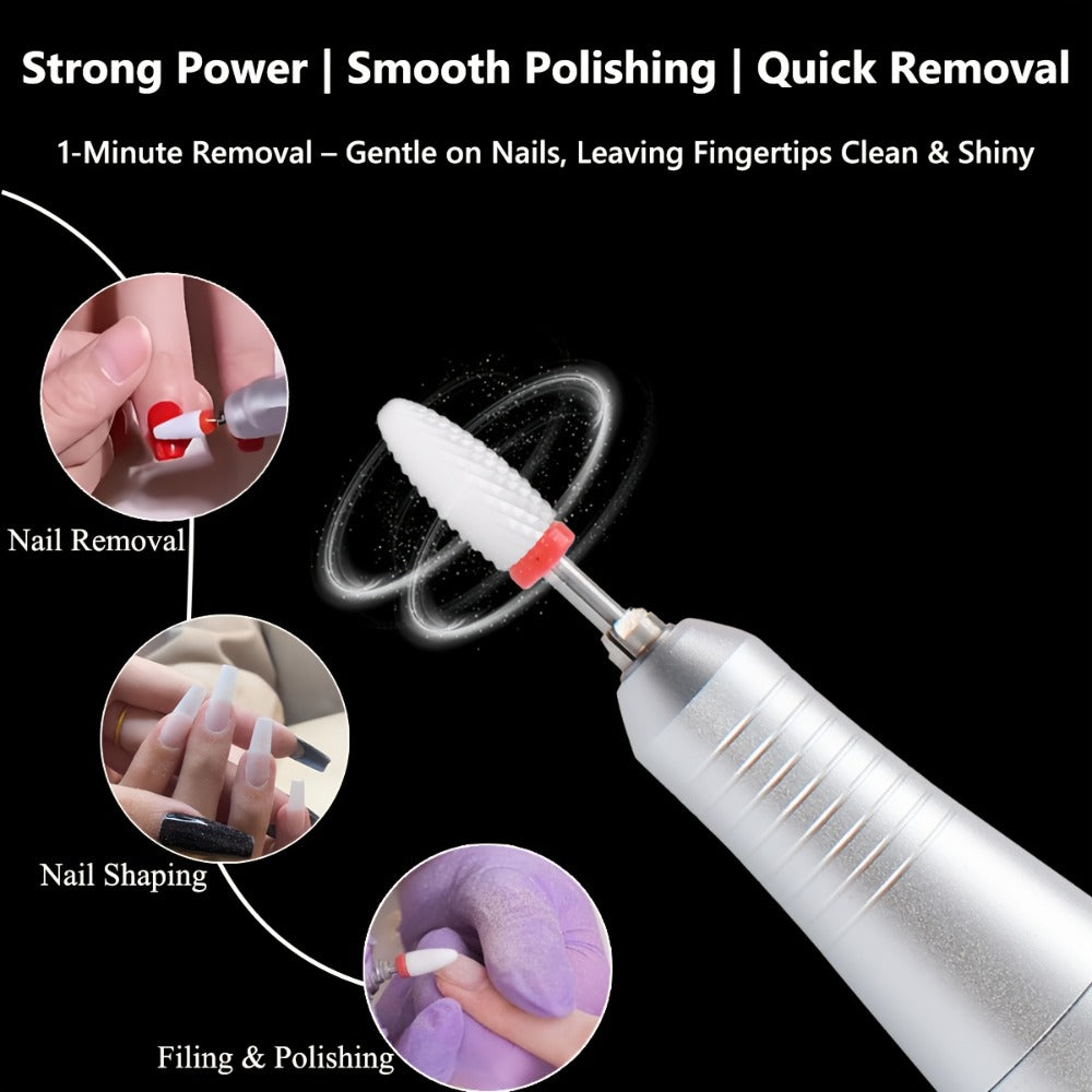 Electric Nail Drill 35000 RPM USB Rechargeable Pen with Digital Display and Three Color Options