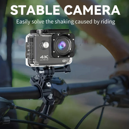 4K Sports Action Camera with WiFi, 170° Wide Angle, 32GB Card & Helmet Mount Kit – Pre-Recording, Remote Control, 900mAh Battery, 2" LCD