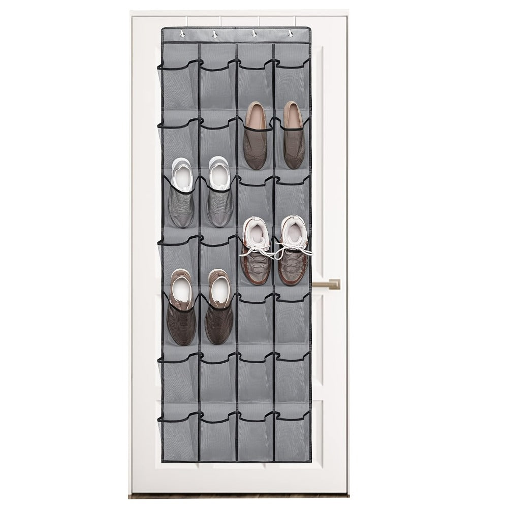 Over Door Shoe Storage Organizer with 28, 35 or 40 Mesh Compartments and Included Hooks for Home Organization