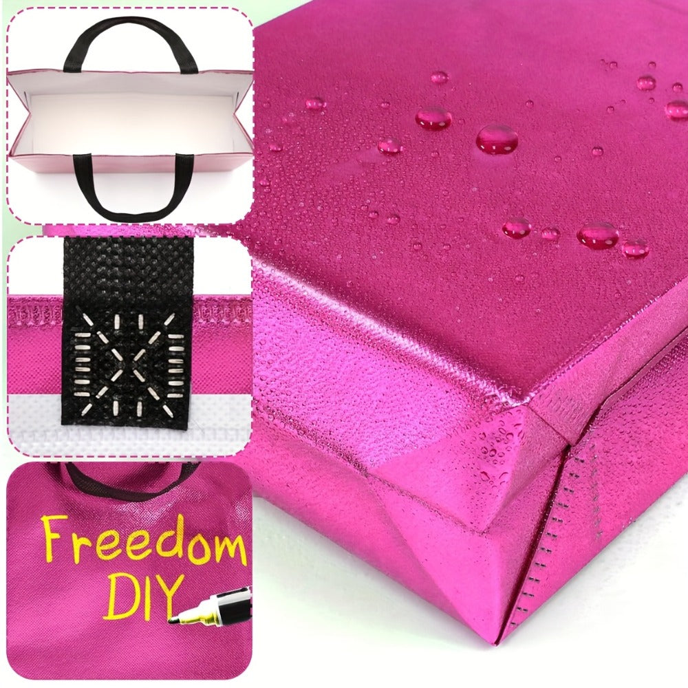 Gift Bags Bulk 24pcs Mixed Colors Glossy Finish | Reusable Shiny Party Favor Bags 8x10x4 in Pink Red Purple Blue Green
