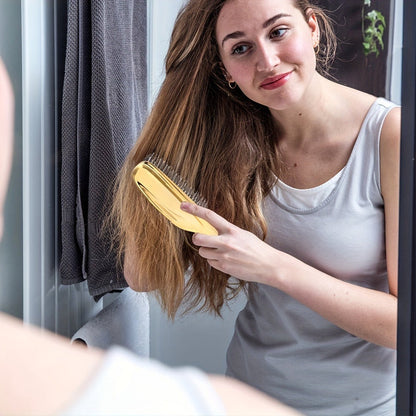 Air Cushion Comb Scalp Massage Brush Anti-Static Detangling Hair Comb Electroplated Flexible Cushion Pins Frizz Control Stimulates Hair
