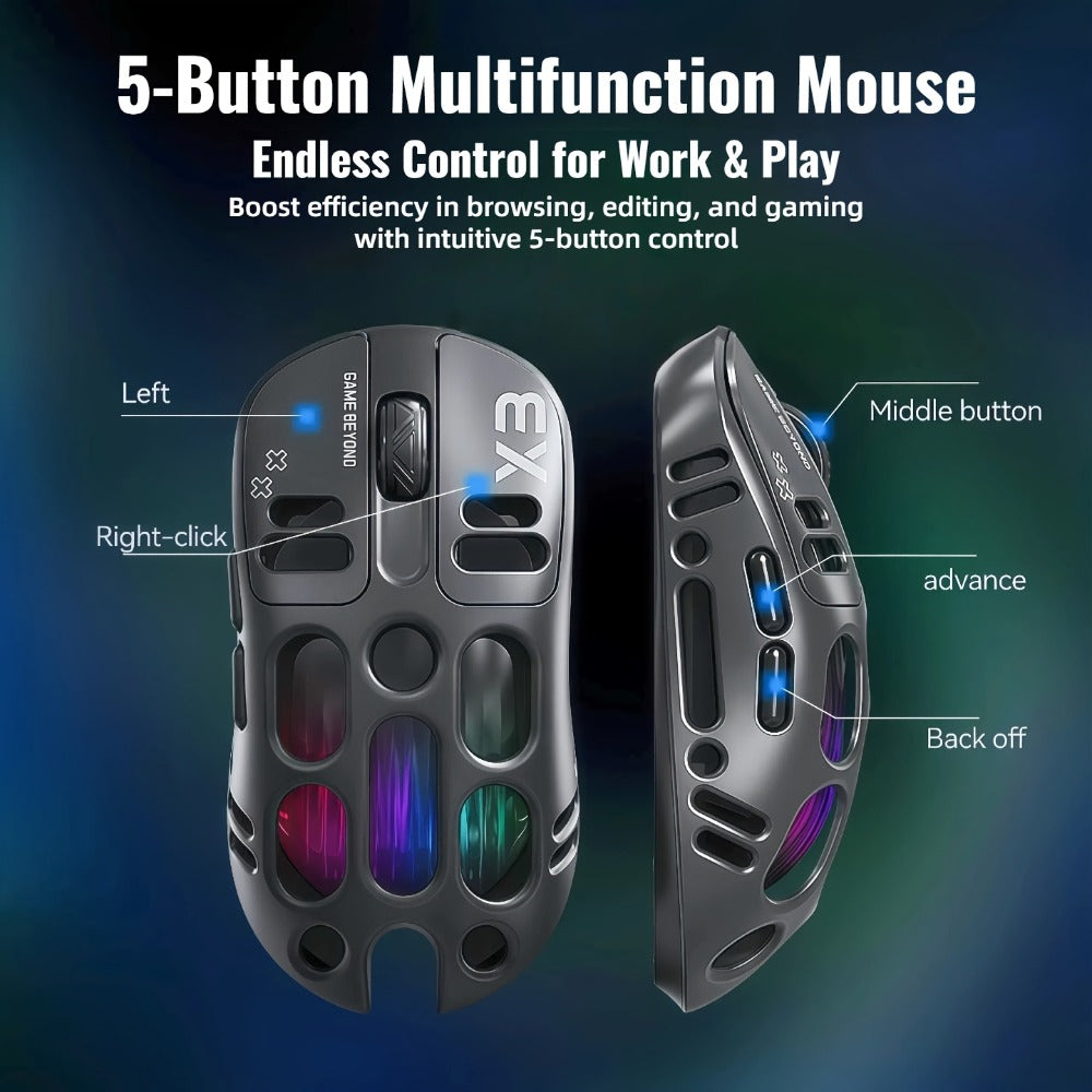 Bluetooth 5.0 2.4G Dual Mode Wireless RGB Gaming Mouse Silent 6 Button USB-C Rechargeable for an Everyday Personal Care Routine