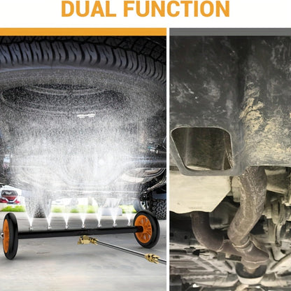 Undercarriage Cleaner with 4000 PSI Rating, Seven Nozzles, Rolling Bar and Three Extension Wands