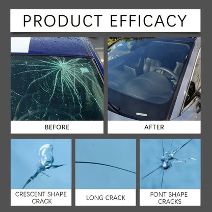 Windshield Repair Kit – 15-Min Quick Fix for Chips, Cracks & Rock Damage | Windshield Crack Repair Fluid with Curing Film, No Tools Needed
