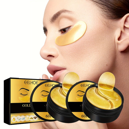 Under Eye Patches 120pcs (2 Boxes) with Hyaluronic Acid, Collagen & Glycerin – Gold Eye Mask for Dark Circles, Puffiness & Fine Lines