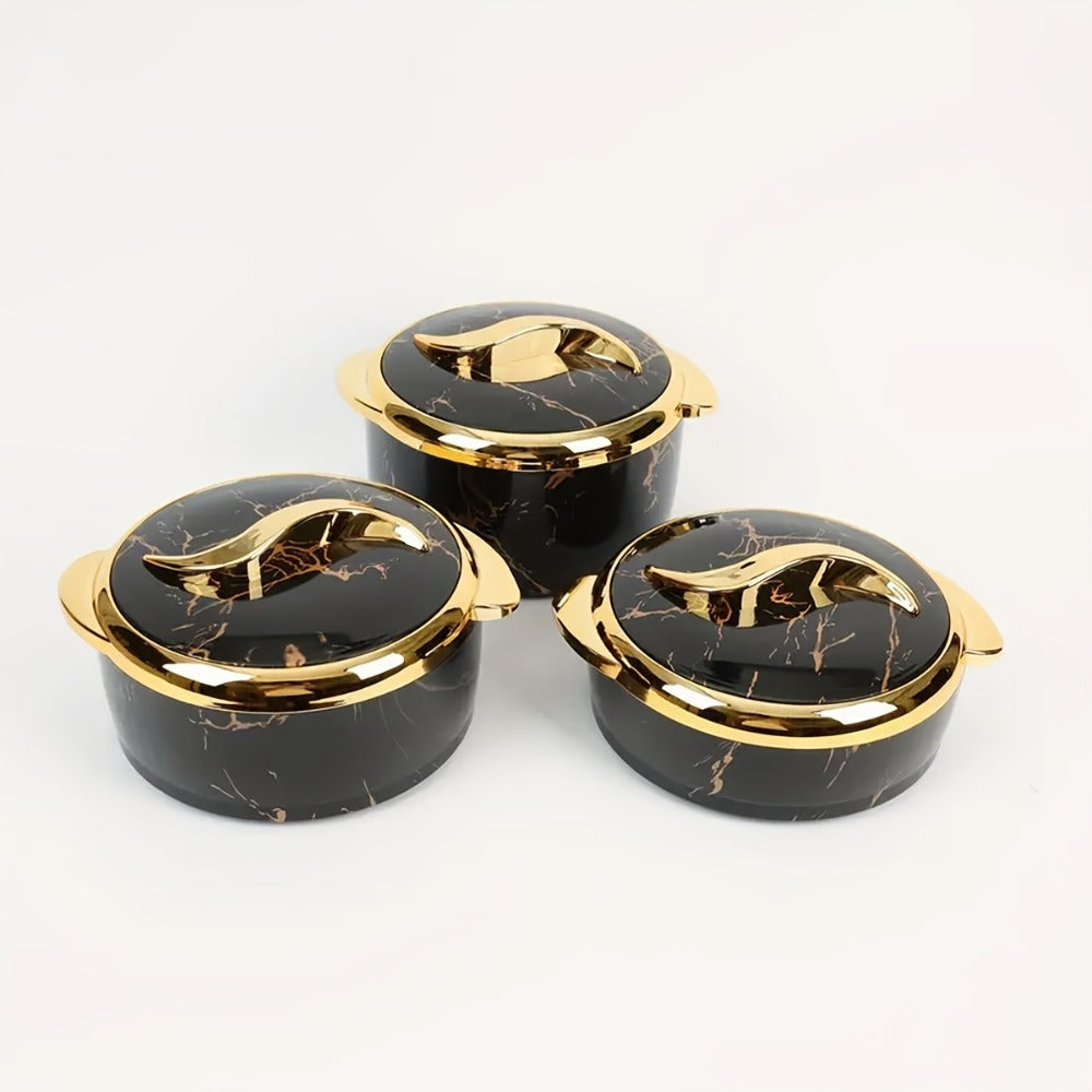 Insulated Casserole Dish Set 3-Piece Thermal Food Warmer with Lids, Stainless Steel Serving Bowls for Hot & Cold Food