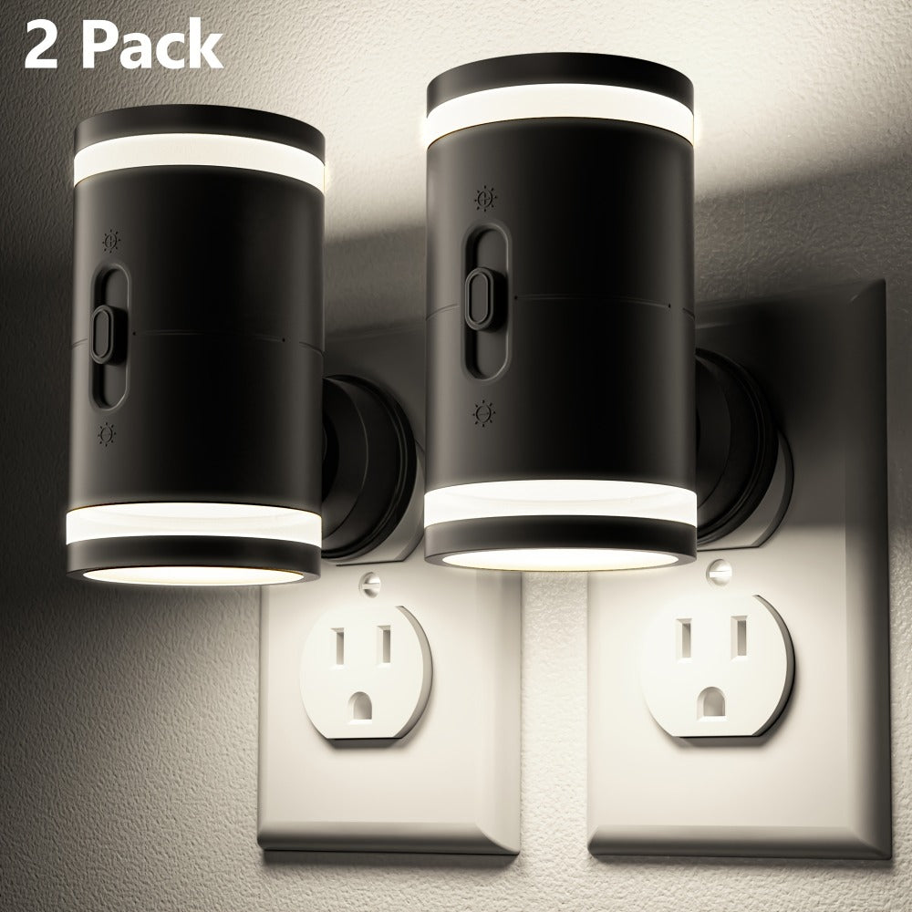 LED Night Light Plug In Dusk to Dawn Sensor, 5-120LM Adjustable Brightness, 3 Color Temperatures