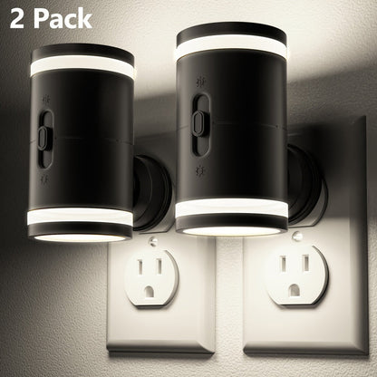 LED Night Light Plug In Dusk to Dawn Sensor, 5-120LM Adjustable Brightness, 3 Color Temperatures