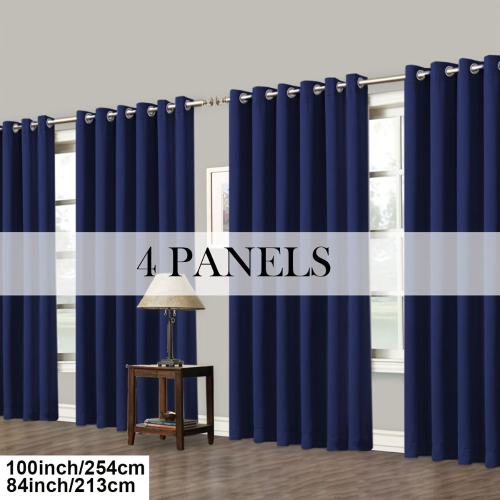 Grommet-Top Blackout Curtain Options in Nine Colors with Seven Width, Length or Panel-Count Labels