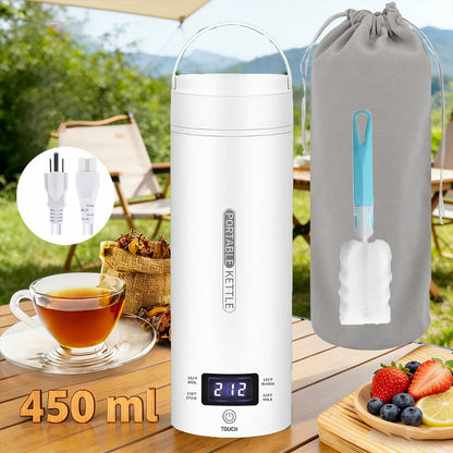 Travel Electric Kettle Mini Portable, Small Water Boiler with 4 Temperature Settings, 304 Stainless Steel
