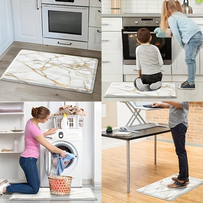 Anti Fatigue Kitchen Mat Non-Slip Cushioned Floor Rug for Standing Desk Sink Office – Marble Pattern