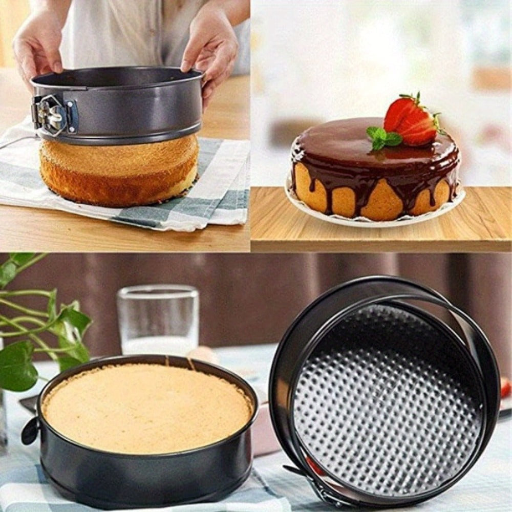 Cake Pan Set 6-Piece with Removable Bottom, Carbon Steel Nonstick Baking Molds in 3 Shapes Square Round Heart