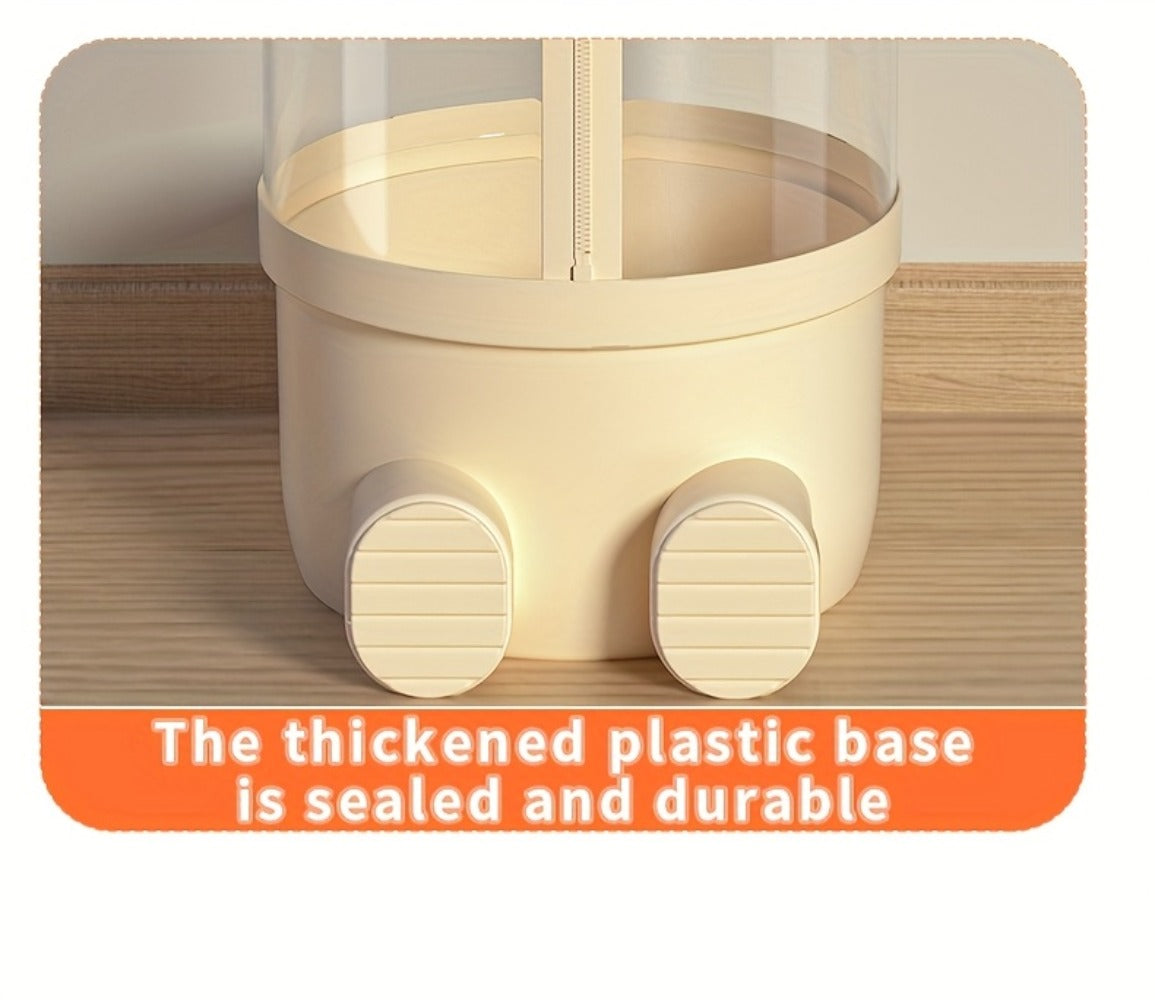 Stuffed Animal Storage Bin Transparent Cylindrical with Zipper, Large Plush Toy Organizer for Kids Bedroom Living Room