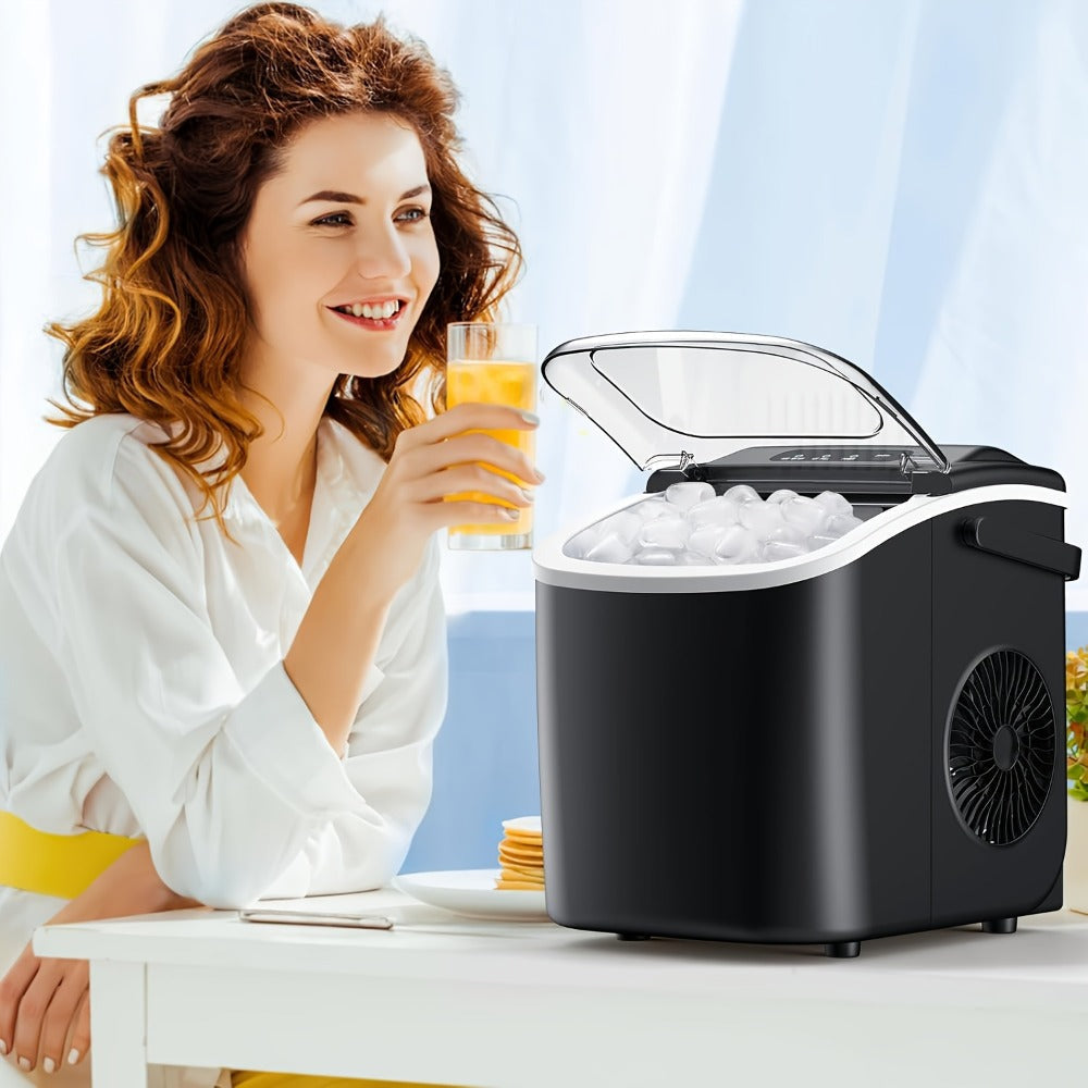 Pebble Ice Maker Countertop, /24H, 2 Ice Cube Sizes, Sonic Bullet Ice Machine, Auto-Cleaning, Stainless Steel
