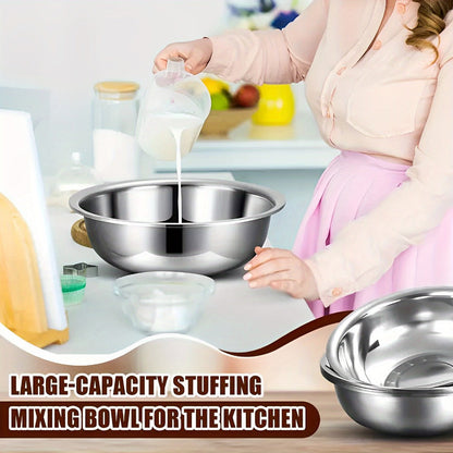 Stainless Steel Mixing Bowl Large 15.75 Inch with Footed Base, Salad Bowl, Vegetable & Fruit Washing Basin