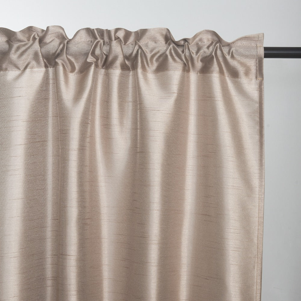 Three-Piece Faux Silk Window Curtain Set with Rod-Pocket Valance, Two 26 x 36-Inch Tiers and Eleven Colors