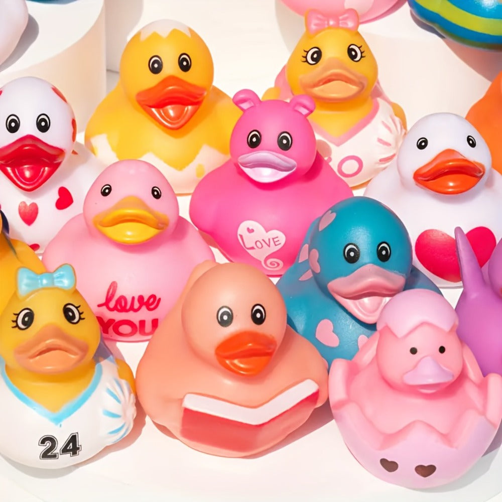 Mini Rubber Ducks Bulk Set, 2" Floating Bath Toy Variety for Kids, Cute Assorted Ducks for Bath Time