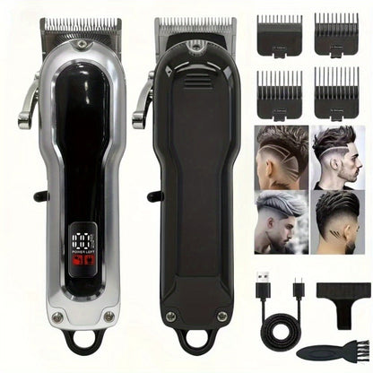 Electric Hair Clipper Set with Limit Comb – Barber-Grade Professional Trimmer, Long-Lasting Rechargeable Battery, Home & Travel Haircut Kit