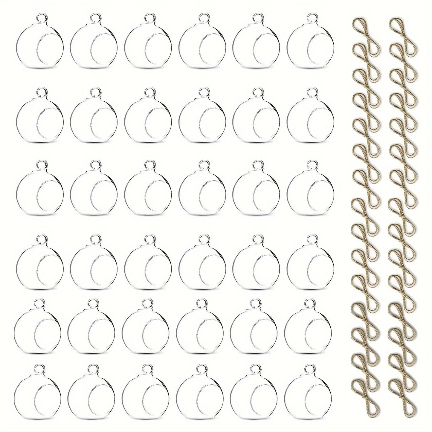 Hanging Glass Ball Candle Holders Set for Wedding Party Christmas Tree Decoration - Clear Glass Tea Light Holders with Hanging Design
