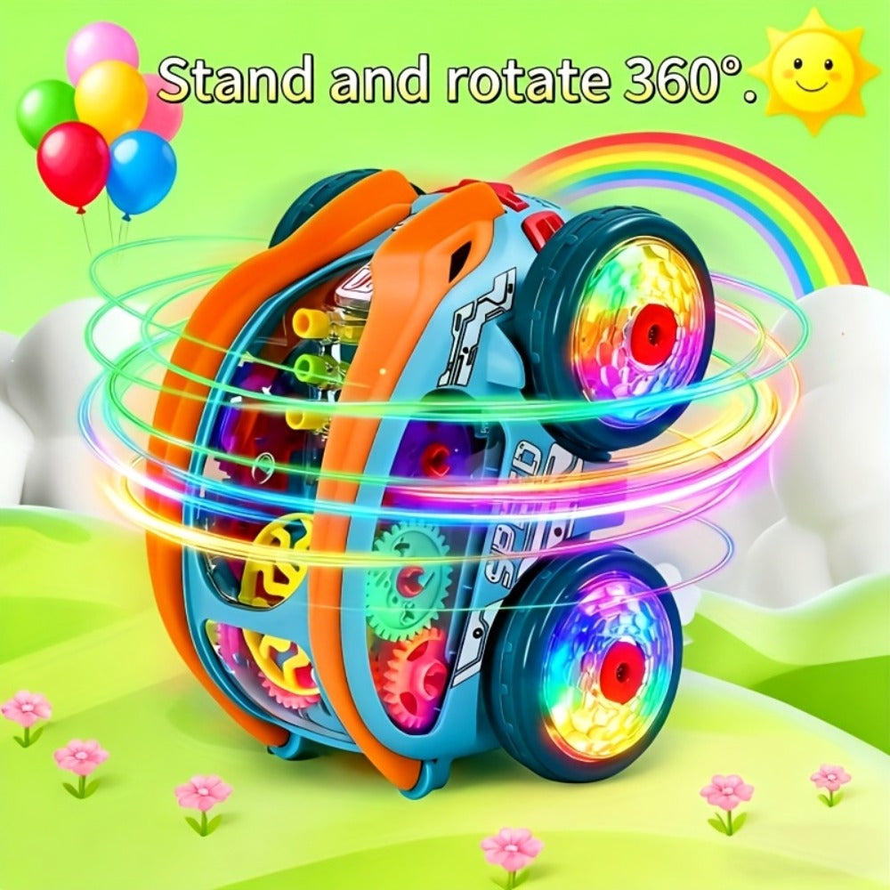 Dump Truck Toy Car with Colorful LED Lights & Music, Auto Rolling Construction Vehicle Toy for Toddlers Kids Ages 2+