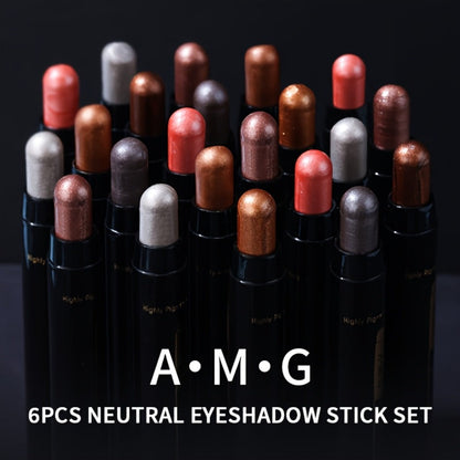 Waterproof Eyeshadow Pencil Set 6 Colors, Metallic & Matte Glitter Highlight Eyeliner Crayons, Smudge-Proof Eye Makeup