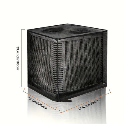 Outdoor AC Unit Cover Heavy Duty Waterproof Central Air Conditioner Cover with Mesh Vent Adjustable Straps UV Rain Snow Debris Bug Leaf