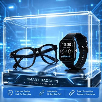 AI Smart Glasses & Smartwatch Bundle, Multilingual Real-Time Translation, Touch Control, Full Touch Screen Watch