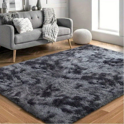 Gradient Color Soft Area Rug – Washable Anti-Slip Shaggy Fluffy Carpet for Living Room & Bedroom | Modern Machine-Made Floor Mat