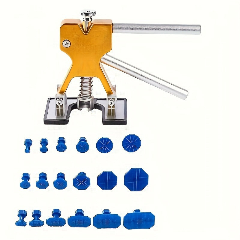 Paintless Dent Repair Kit 18-Piece Dent Puller with Pulling Tabs & Glue Mats for Car Doors Hoods Fenders – PDR Tool No Paint Damage Auto