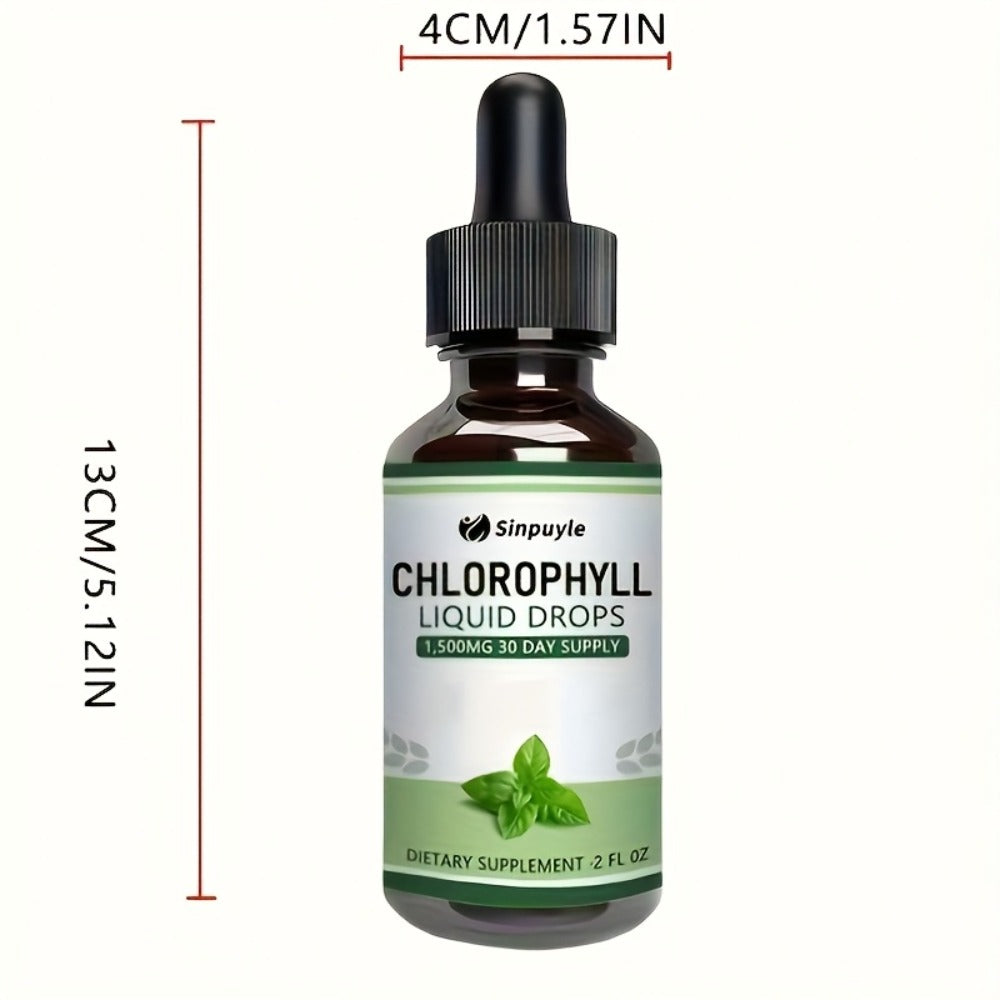 Chlorophyll Liquid Drops, Immune Support, Internal Deodoriser & Skin Health Supplement, Natural Mint Flavour
