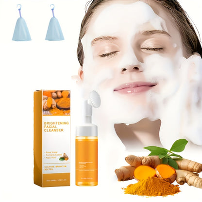Turmeric Kojic Acid Facial Cleanser 2pcs Set – Deep Cleansing Oil Control Pore Refining Brightening Face Wash for Women Men