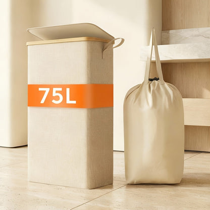 Slim Lidded Laundry Hamper with Removable Bag in Six Colors and 50L, 65L or 75L Options Pictured