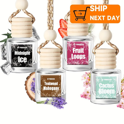 Car Air Freshener X&Y Four-Bottle Hanging Diffuser Gift Set with Eight available Style and Collection Options
