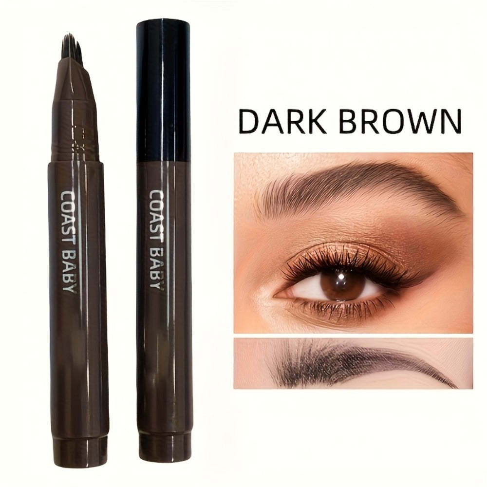 Two-Pack Multi-Fork Tip Eyebrow Pens with Capped Bodies, Approx. 11.3 cm Length and Four Color Label Options