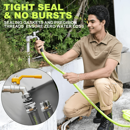 Stainless Steel Metal Garden Hose, Kink-Free, 10-Function Nozzle, Brass Fittings, 10FT to 150FT