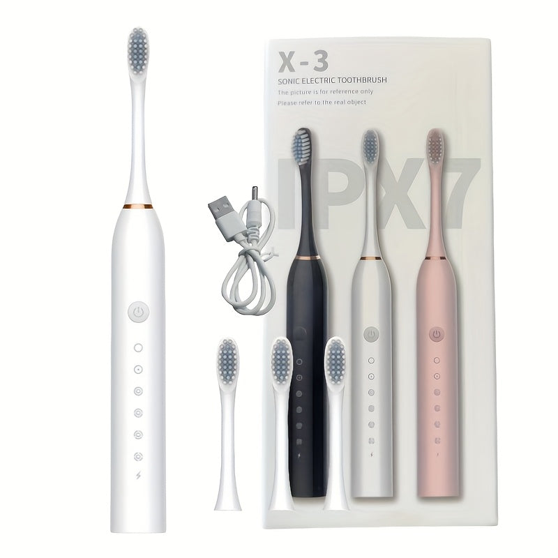 Electric Toothbrush with Six Brushing Modes, Two-Minute Timer, USB Charging and Three Color Options