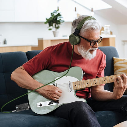 JUSTPRO Pocket Guitar Headphone Amp with 6 Amp Modules and 24 Guitar Effects for Bedside Audio, Alarms and Room Entertainment