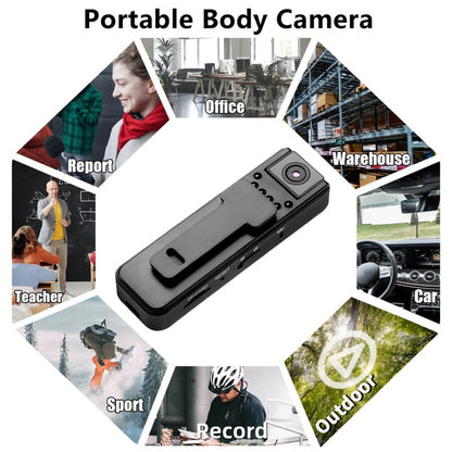 HD Night Vision Body Camera Portable Clip-On Wearable Sports Action Cam with Wide Angle Lens for an Everyday Personal Care Routine