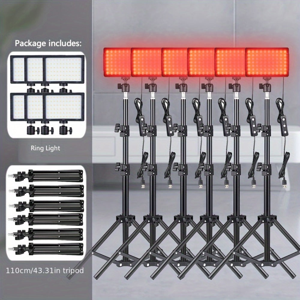 LED Video Light Panel 5600K Dimmable Photography Lighting Kit with Adjustable Tripod Stand for an Everyday Personal Care Routine