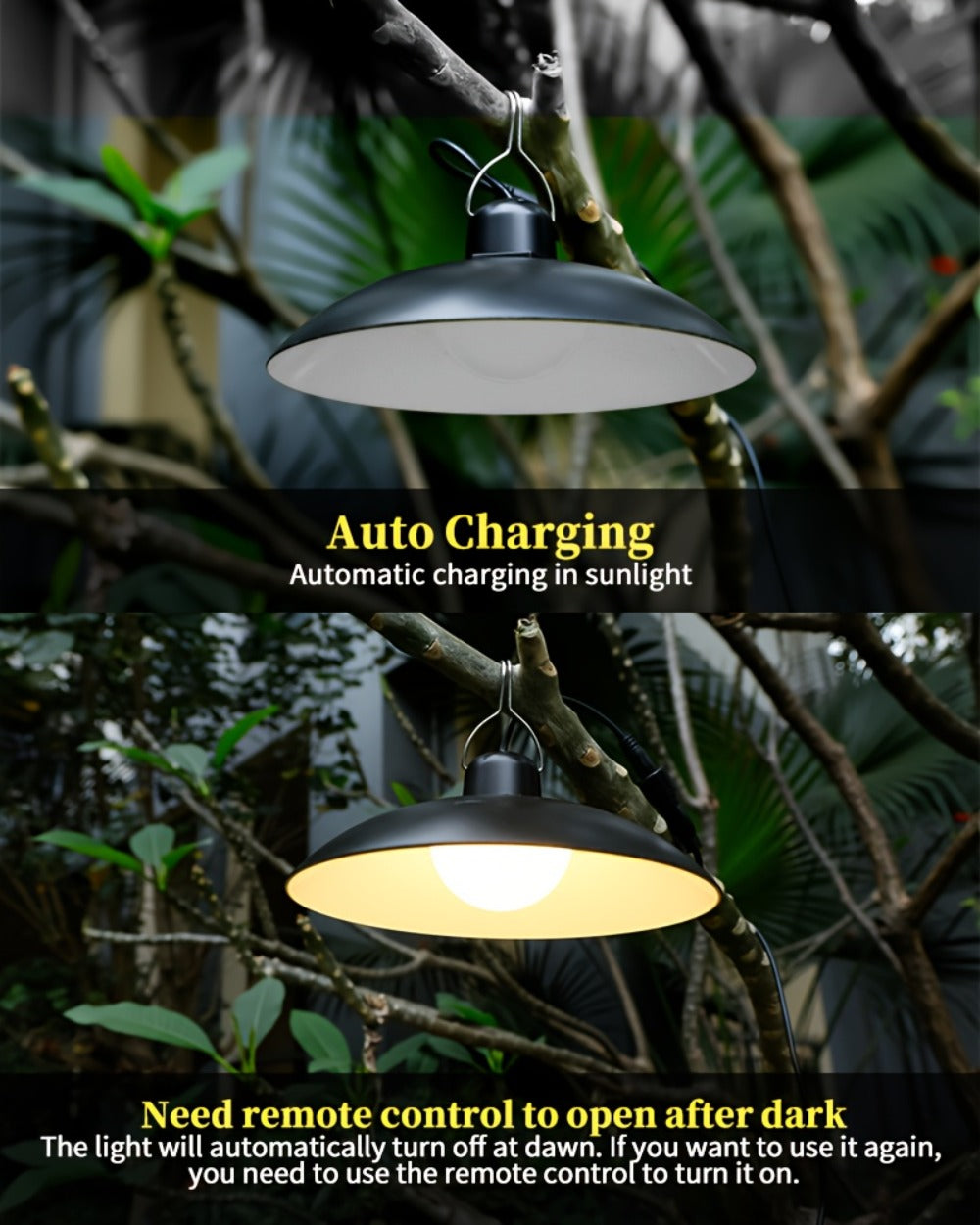 Solar Pendant Light Indoor Outdoor Hanging Light Fixture 3200mAh Rechargeable - 3 Brightness for an Everyday Personal Care Routine