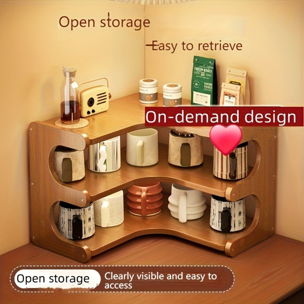 Corner Shelf Organizer 2 3 Tier Space Saving Desk Corner Rack for Home Office Bedroom Living Room