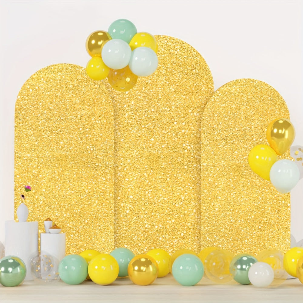 Sequins Wedding Arch Cover Set of 3 Sizes 4ft 5ft 6ft Metallic Spandex Arch Backdrop Cover Payette Glitter Arch Stand Cover for Wedding