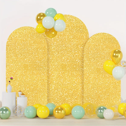 Sequins Wedding Arch Cover Set of 3 Sizes 4ft 5ft 6ft Metallic Spandex Arch Backdrop Cover Payette Glitter Arch Stand Cover for Wedding