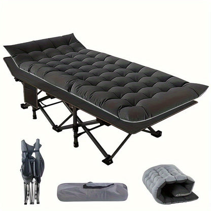 Heavy Duty Folding Camping Cot 75 Inch Portable Sleeping Bed with Carry Bag Guest Bed for Adults Outdoor Camping Hiking Home Use Gray Wine