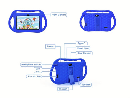 Kids Tablet 7 Inch with Android, 2GB RAM, 32GB Built-In Storage, IPS Display and Pink or Dark Blue Options